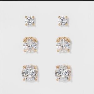 Set of 3 cubic zirconia earrings